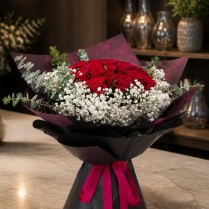 Crimson Sanctuary - 36 Stalks Red Roses (FB36-F2)