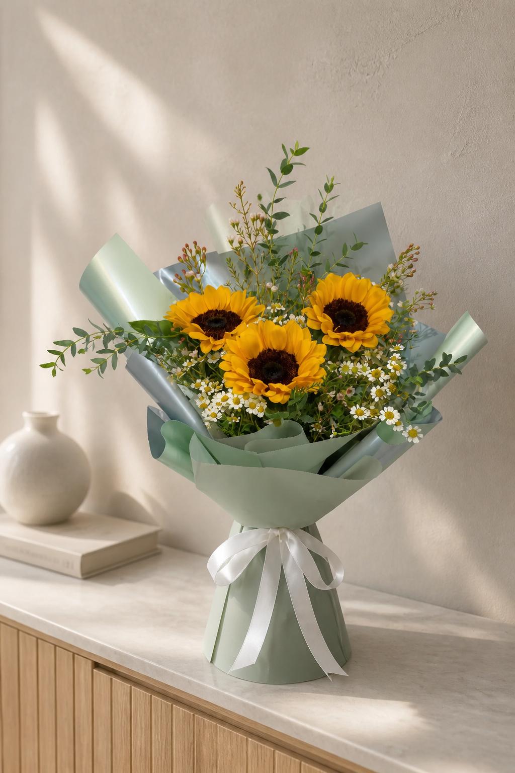 Sunflower Bouquet - 3 Stalks (SF03-W1)