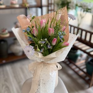 Blush Hour - 8 Stalks Pink Tulips Bouquet (FREE Delivery)