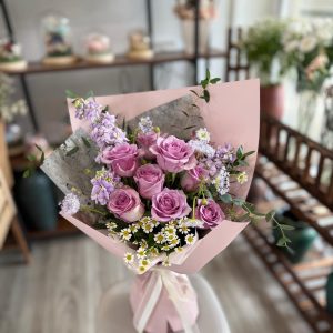 Purple Dreams - 9 Stalks Roses Bouquet