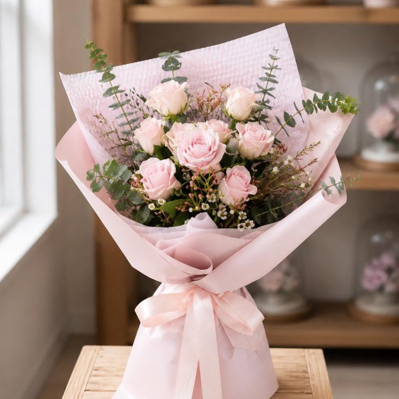 Alluring Pink_9 Stalks Roses (FF09-F1)
