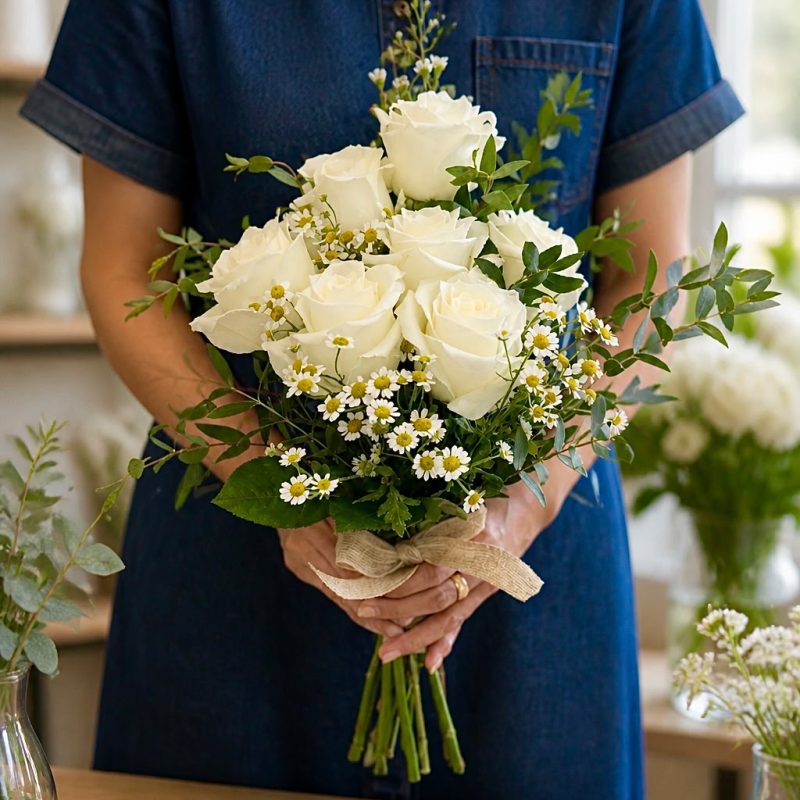 Bridal Hand Bouquet White Rose