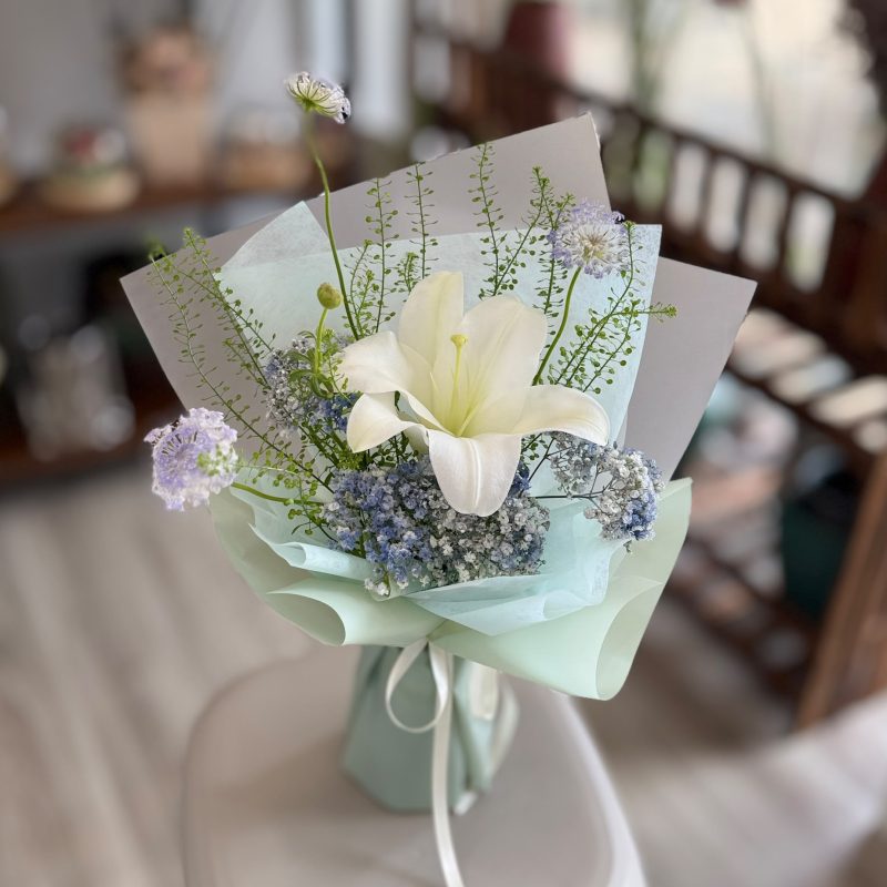 Pure Serenity Bouquet - 1 Stalk White Lily